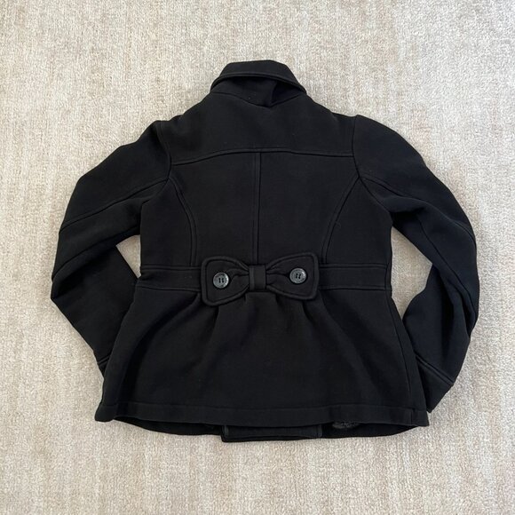 In Box Black Double Breasted Short Coat Jacket S - Picture 6 of 9